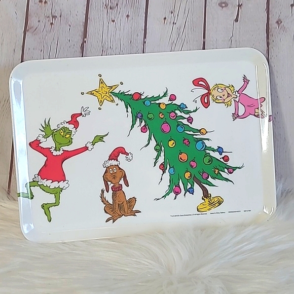 2018 The Grinch Who Stole Christmas Bistro Plastic Serving Platter Collectible - Picture 2 of 14
